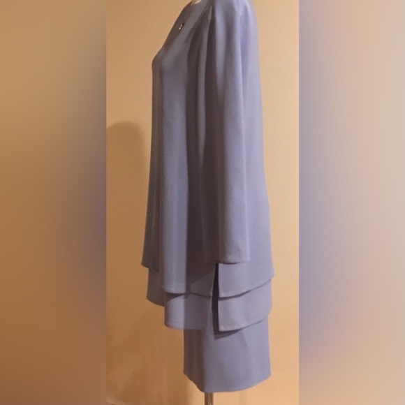 Ildi Marshall  2 Tier Small Square Neck  Skirt Set Periwinkle Blue, Sz. 12 - Picture 3 of 12